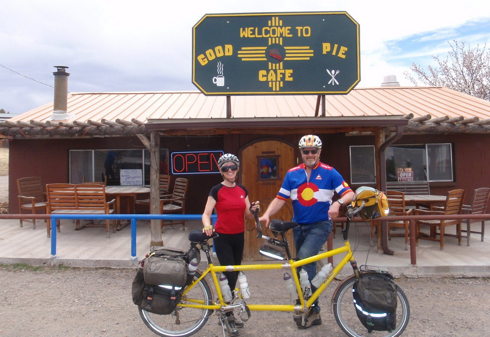 Dennis and Terry Struck at the Good Pie Cafe in Pie Town, NM.